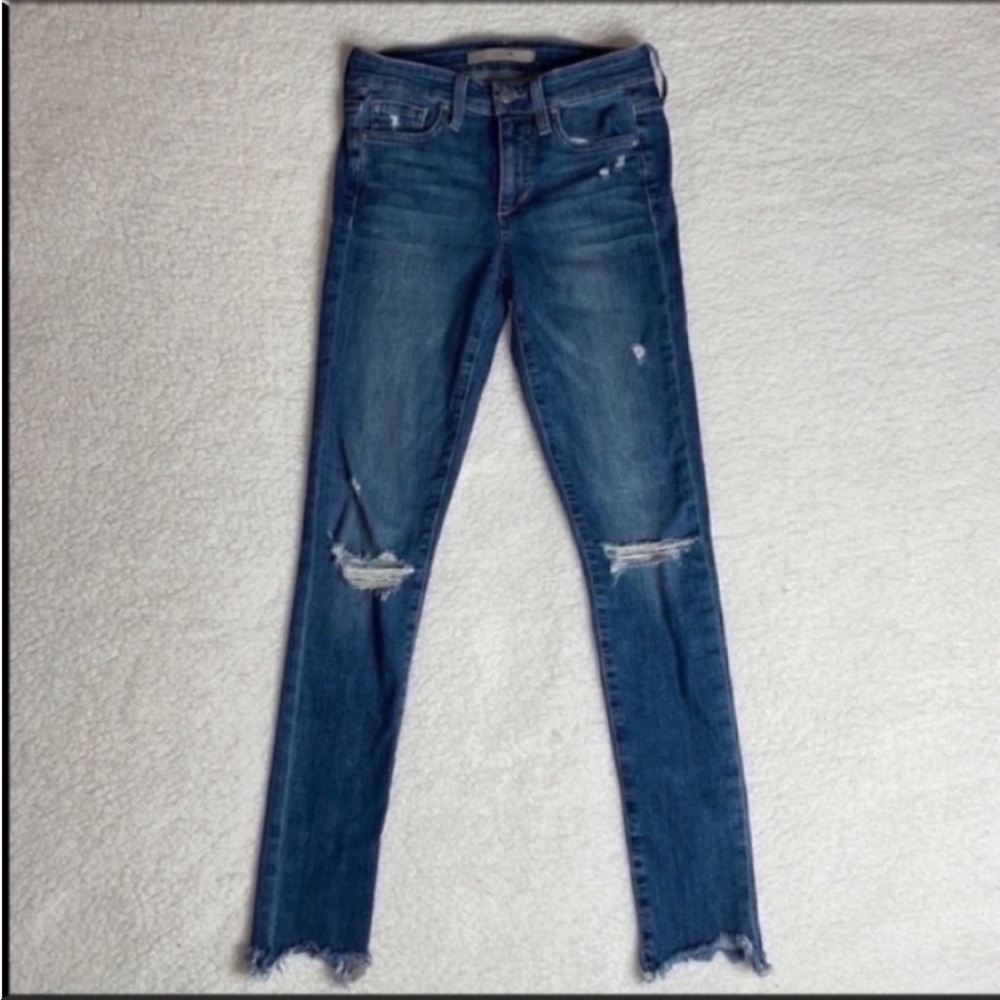 Joe’s Jeans skinny Ankle Denim Raw Hem Distressed Ripped Size 24 In Style